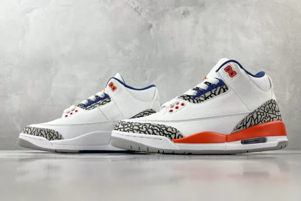 Air Jordan 3 Knicks White Blue Orange - Image 5