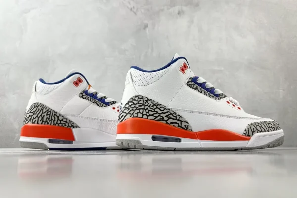 Air Jordan 3 Knicks White Blue Orange - Image 6