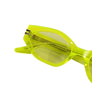 RepsGoat Sunglasses neon yellow translucent acetate frame UV protection lenses