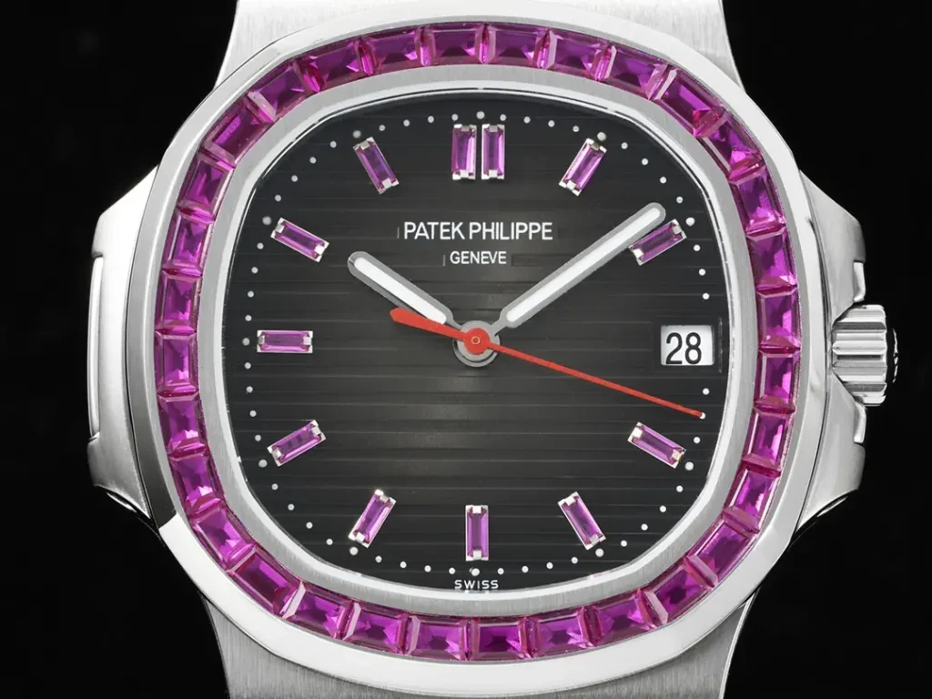 Patek Philippe Nautilus 5711 Diamond Set Black Dial Steel Bracelet Premium Edition