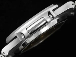 Panerai Luminor Marina steel case stainless steel bezel silver dial watch side view