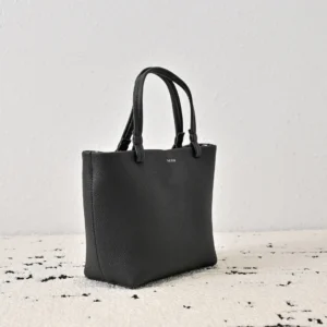 The Row Small Tote bag black grained leather with double handles minimalist design