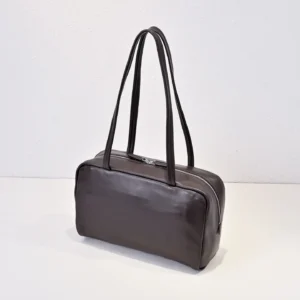 Celine Frame Small leather shoulder bag black smooth calfskin with silver-tone zipper closure