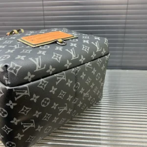 Louis Vuitton Supreme Backpack medium gray monogram canvas leather trim luxury bag