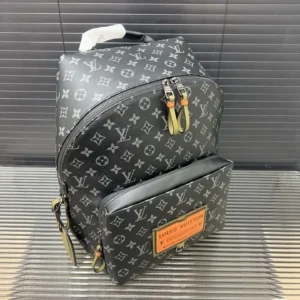 Louis Vuitton Apollo backpack medium black monogram canvas leather with orange logo patch