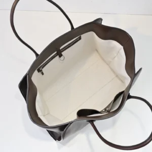Hermes Garden Party 36 tote bag dark brown calfskin leather with beige canvas interior lining