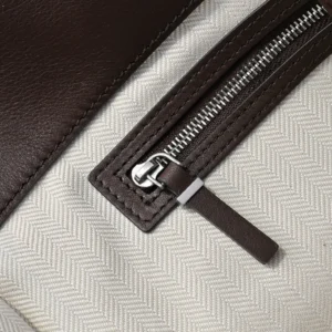 Hermès Birkin 30 brown leather tote bag silver hardware stitching detail close-up