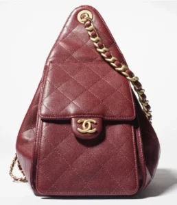 Chanel Gabrielle backpack medium burgundy quilted caviar leather gold chain bag