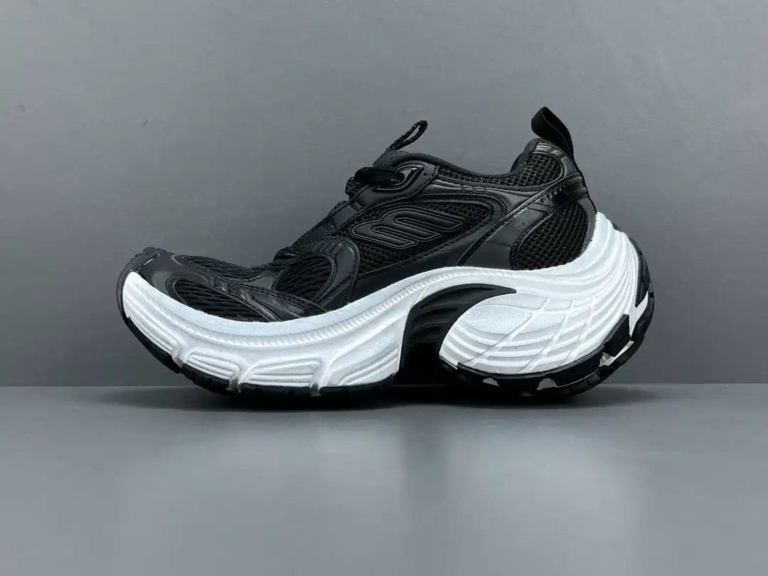 Black Grey Balenciaga 10XL Mesh Round Head Strap Low Top