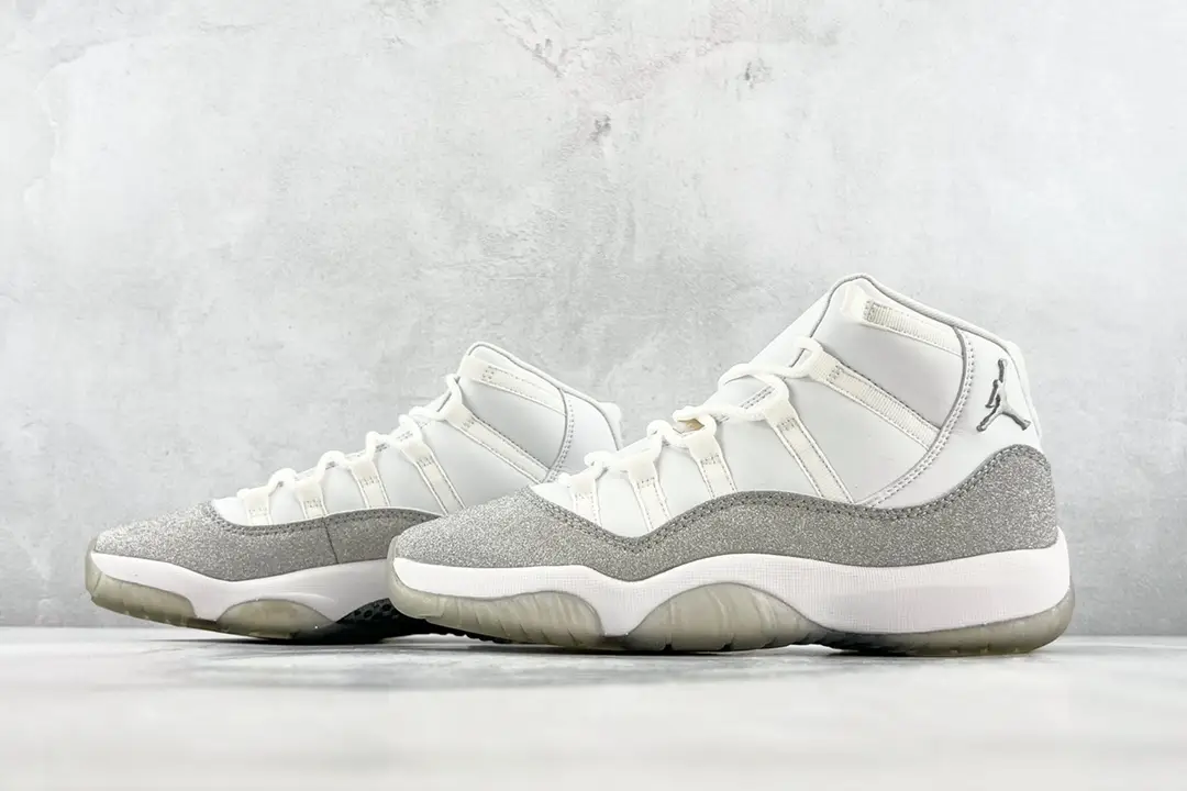 Nike Air Jordan 11 Retro 25th Anniversary white silver glitter leather sneakers