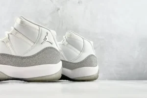 Nike Air Jordan 11 Concord white grey glitter leather sneakers with translucent sole