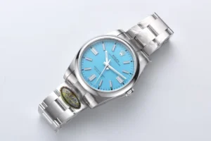 Rolex Oyster Perpetual 36 turquoise dial stainless steel bezel stainless steel watch