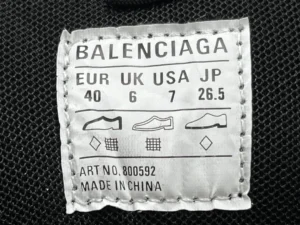 Balenciaga sneakers size 40 EUR 6 UK 7 USA 26.5 JP with mesh fabric material tag made in China