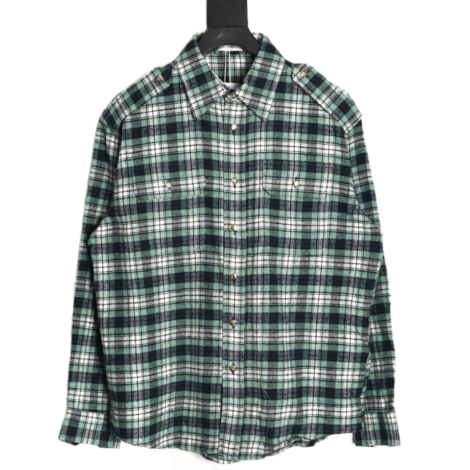 Celine  Overshirt In Checked Flannel With Two Flap Pockets