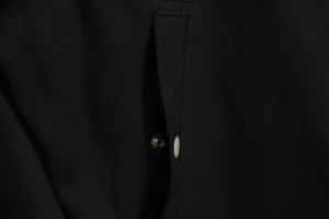 Supreme Snap button black fabric accessory close-up showing metal snap stud and button detail