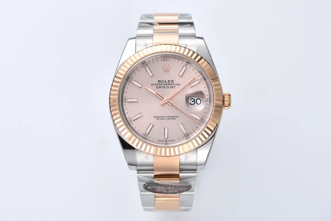 Rolex Datejust 41 Two-Tone Rose Gold Sundust Dial Replica Watch – 126331-0007