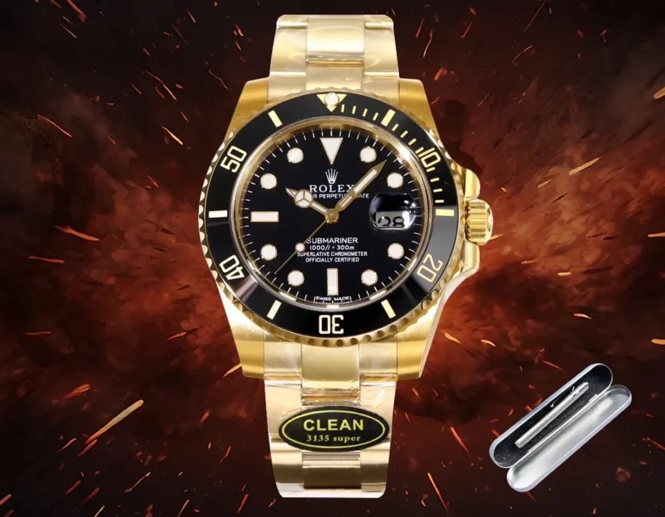 Rolex Submariner 41mm Yellow Gold Black Dial Oyster Bracelet Premium Edition