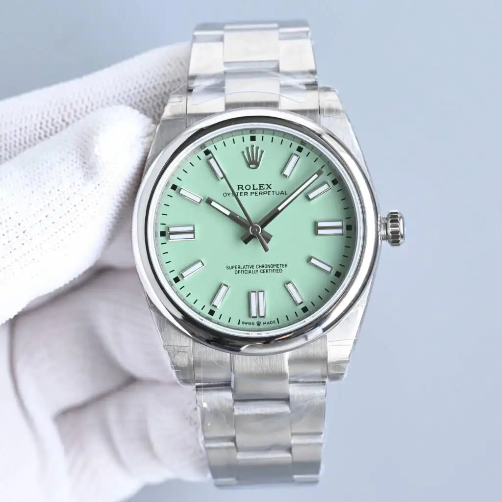 Premium rolex oyster perpetual replica 41MM Pistachio 134300-0006