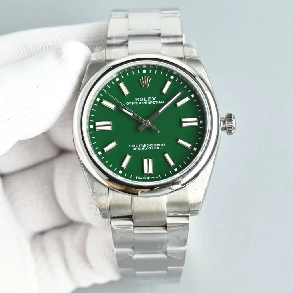 Beautiful rolex oyster perpetual replica 41MM Green Dial 134300-0004