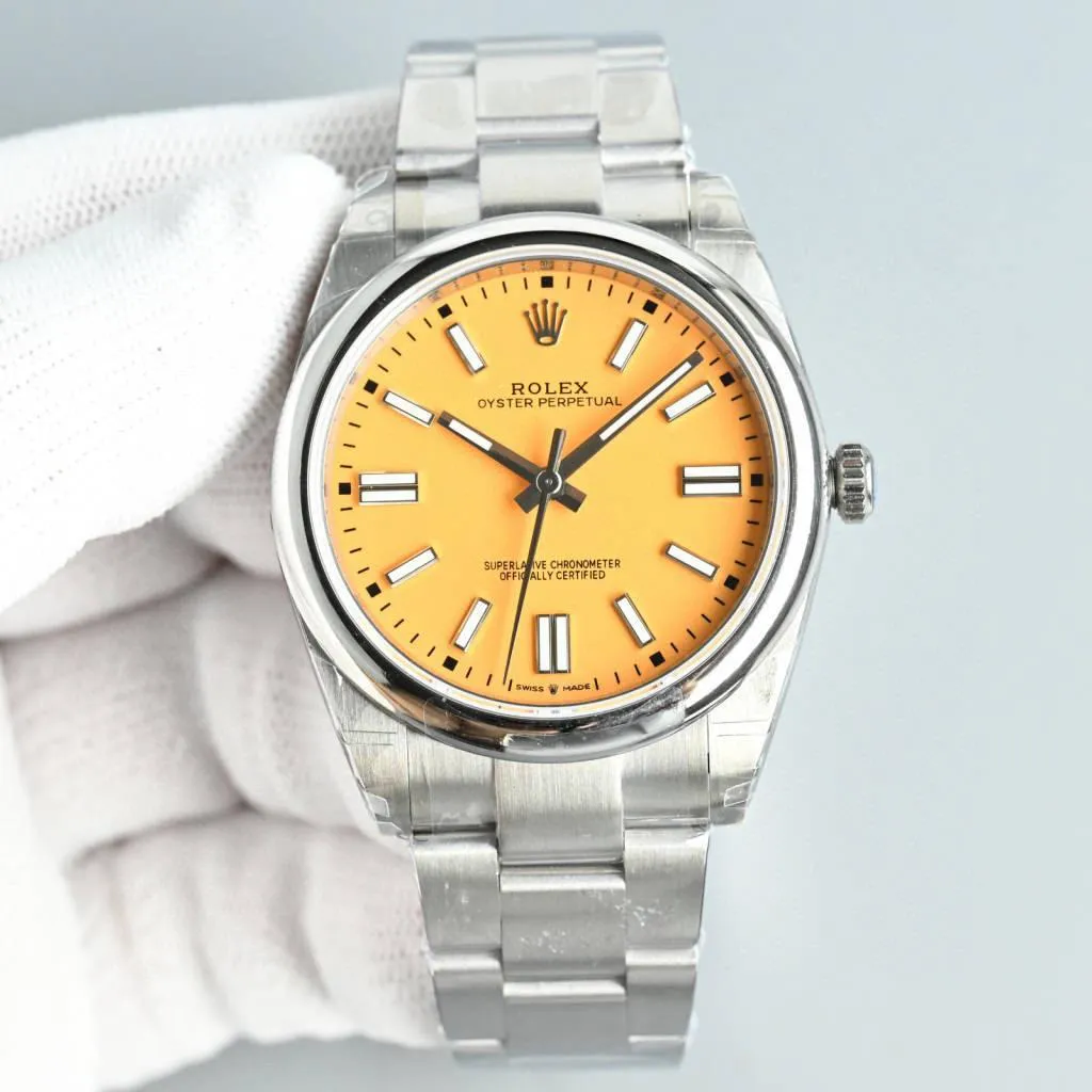 Captivating rolex oyster perpetual replica 41MM Mustard Yellow 134300-0007