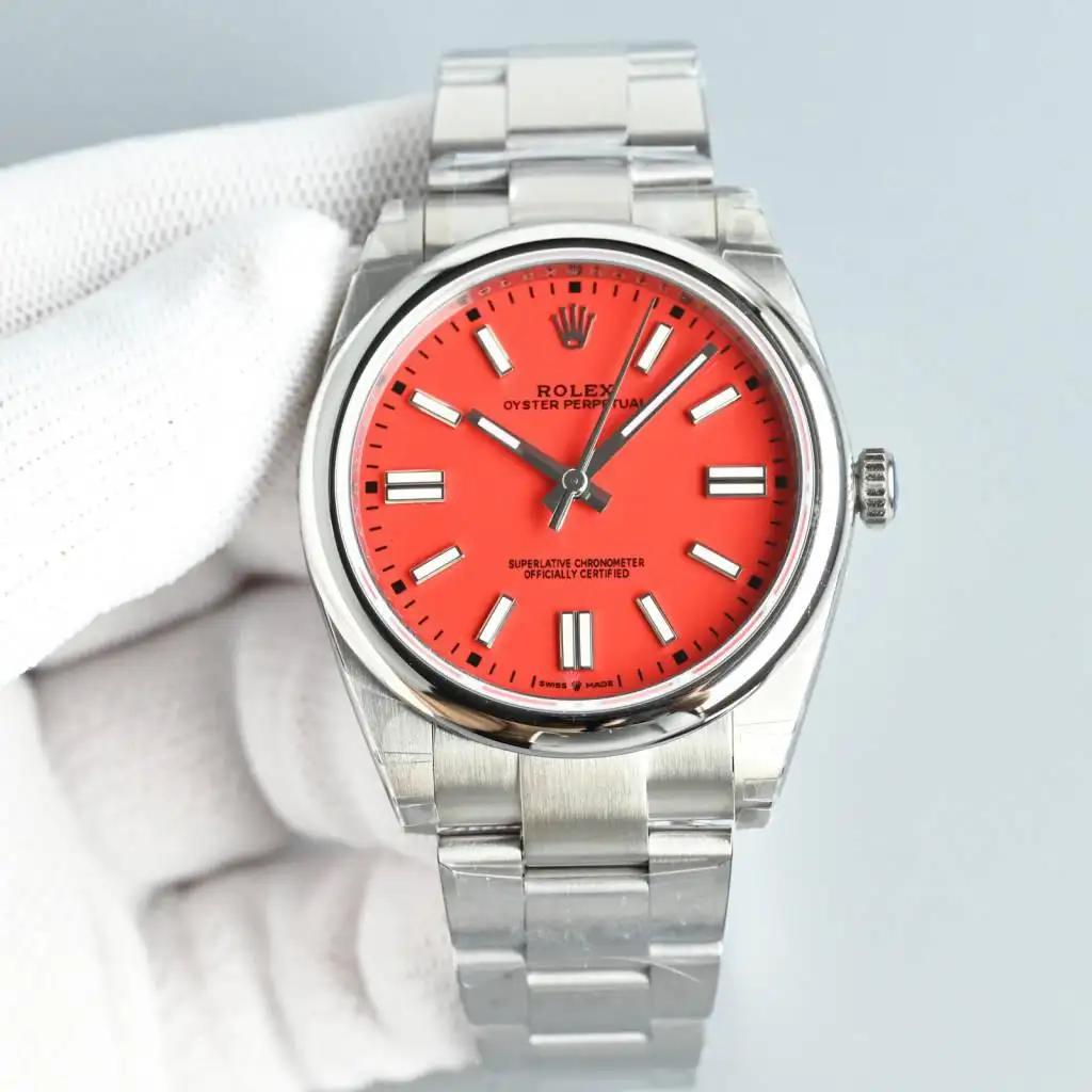 Vibrant red oyster perpetual replica 41MM Coral Red