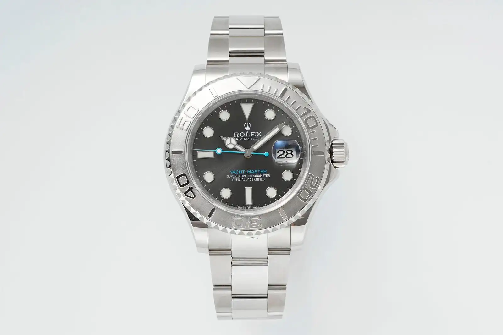 Rolex Yacht-Master 37 Rhodium Platinlünette Platinum Bezel Dark Slate Dial (268622-0001)