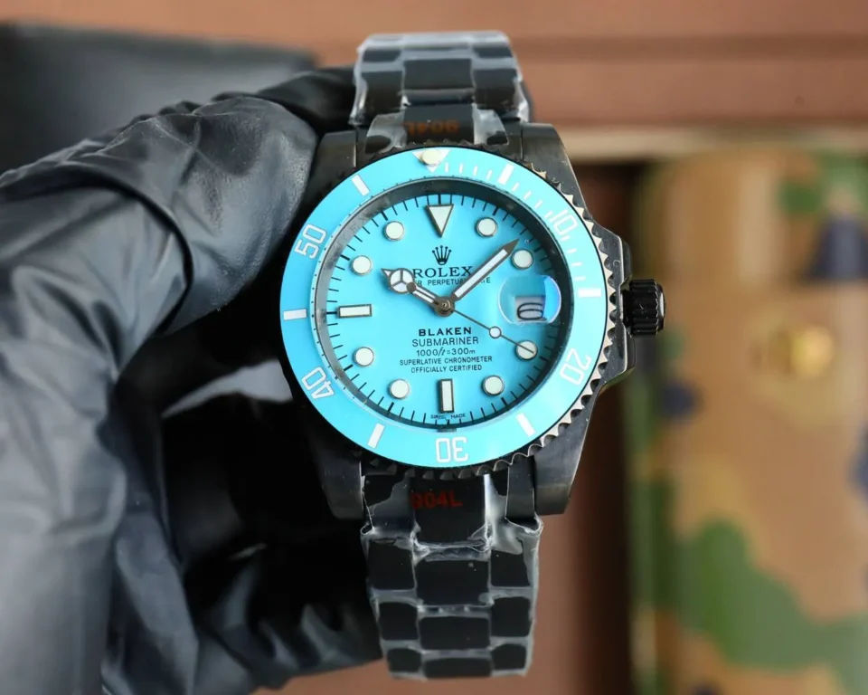 Exclusive Blaken-Style custom rolex submariner 40MM Tiffany Blue DLC Edition