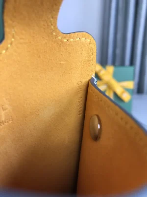 Hermès Mini Dogon Wallet mustard yellow suede leather snap closure accessory