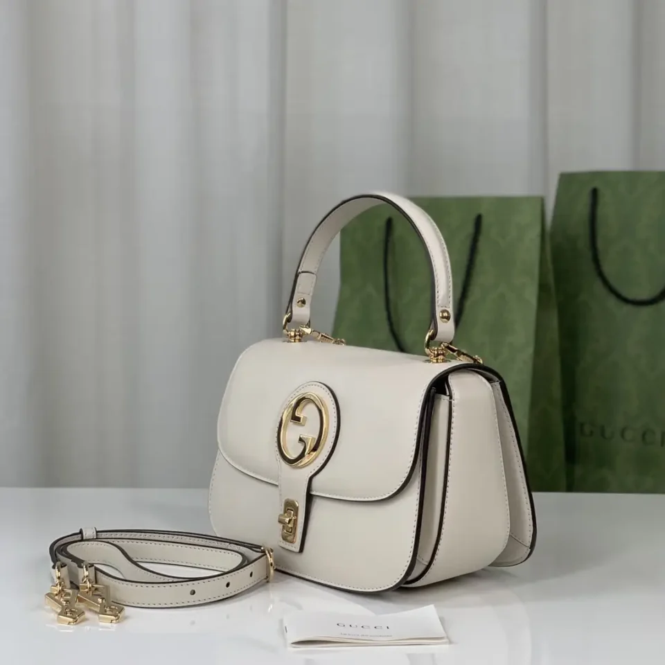Gucci 1955 Horsebit 23 small leather bag white gold hardware detachable strap
