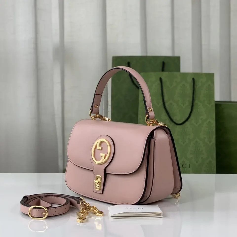 Gucci 1955 Horsebit 23 medium pink leather bag gold hardware detachable strap