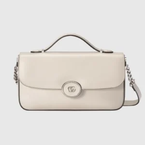 Gucci Arli 1961 small shoulder bag beige leather silver hardware chain strap