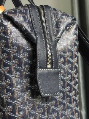 Goyard Saint Louis PM MCM black brown white monogram canvas tote bag leather trim