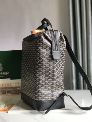 Goyard Saint Louis Tote PM GMM black coated canvas and leather bag with signature monogram pattern