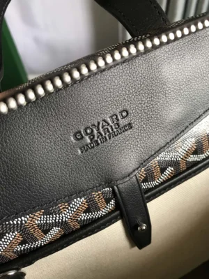 Goyard tote bag black leather trim multicolor coated canvas made in France luxury handbag