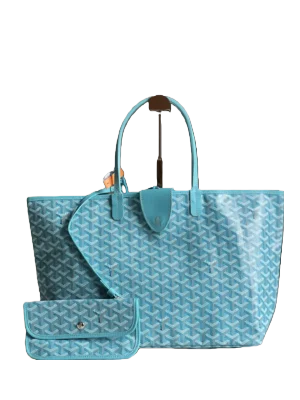 Goyard Belvedere II Tote – Blue Leather Crossbody Designer Bag