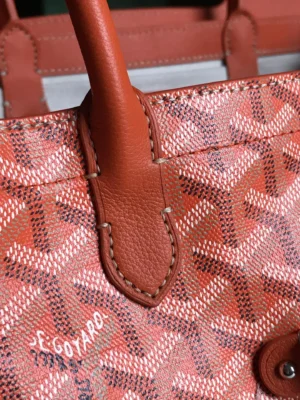 Goyard Saint Louis PM tote bag red chevron painted canvas leather handles small size