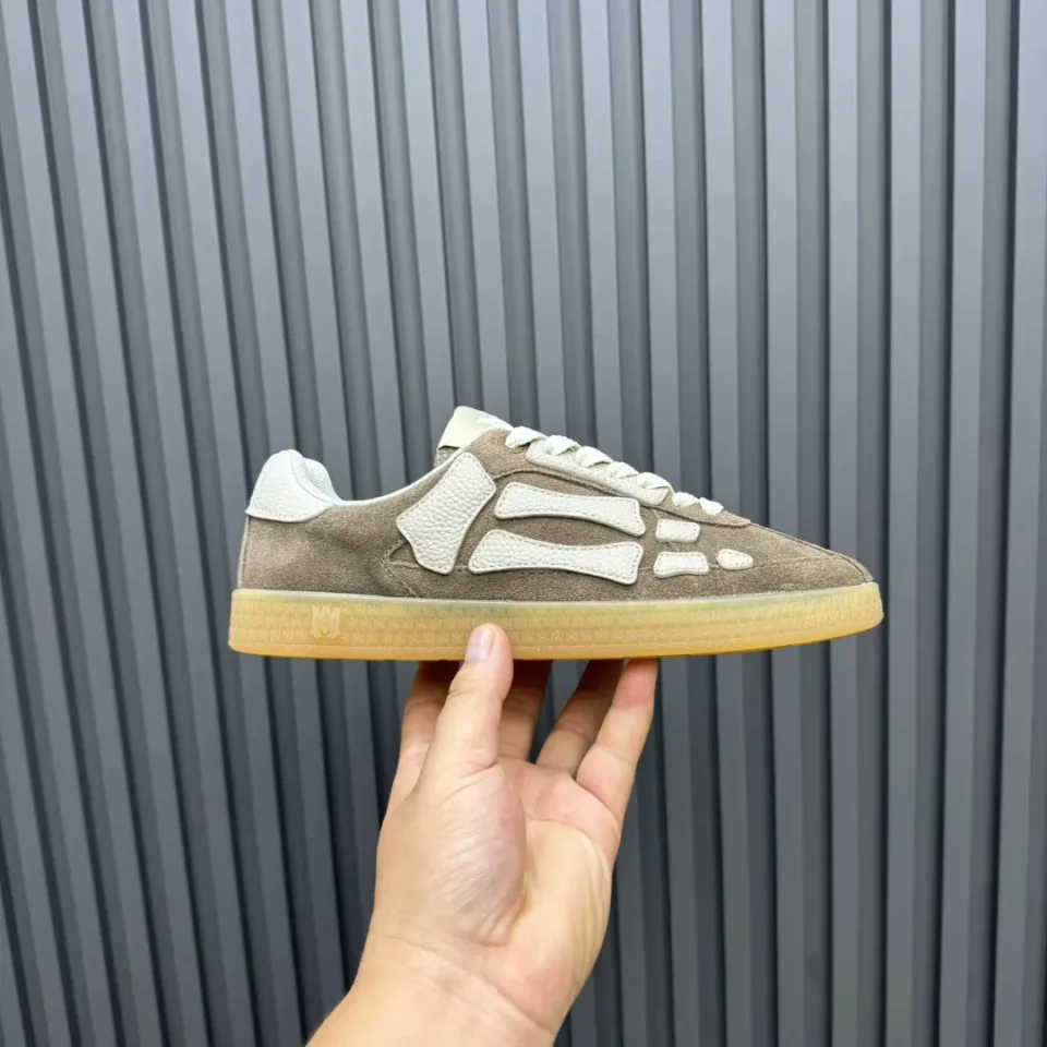 Maestro Skeleton Runner beige brown suede white leather sneakers gum sole