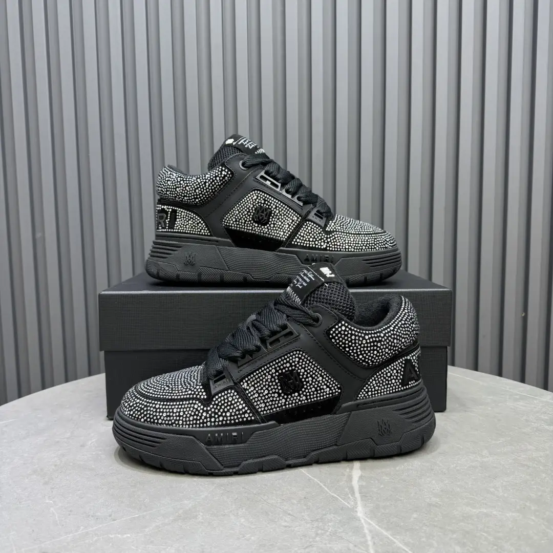 Amiri Skel Top low sneakers black white leather studded detailing