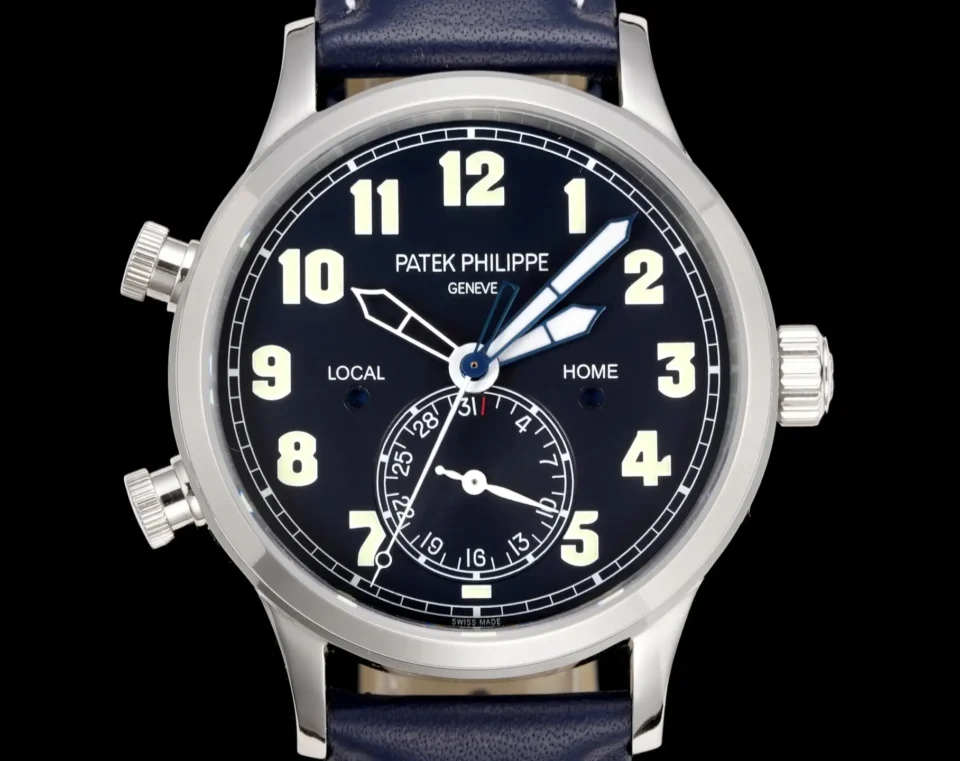 Patek Philippe Calatrava Pilot Travel Time 42mm Leather Strap Premium Edition