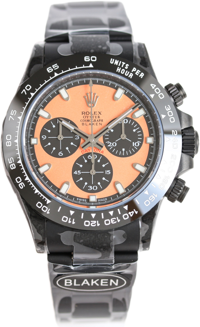 Rolex Daytona DiW Carbono Laranja 40mm Black Oyster Bracelet Premium Edition