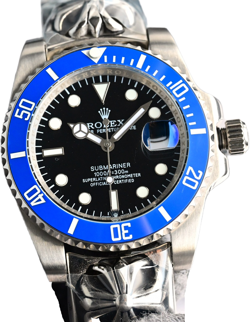 Rolex Submariner Blue Bezel Black Dial 40mm Oyster Bracelet Premium Edition