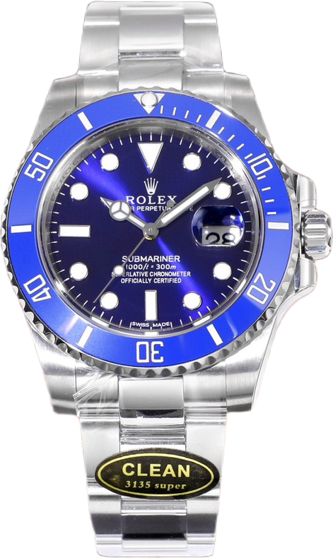 Rolex Submariner Smurf Blue 40mm White Gold Oyster Bracelet Premium Edition