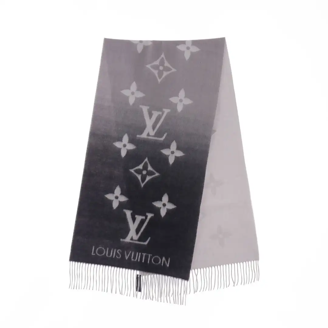Louis Vuitton Gradient Full Print Cashmere Fringe Scarf
