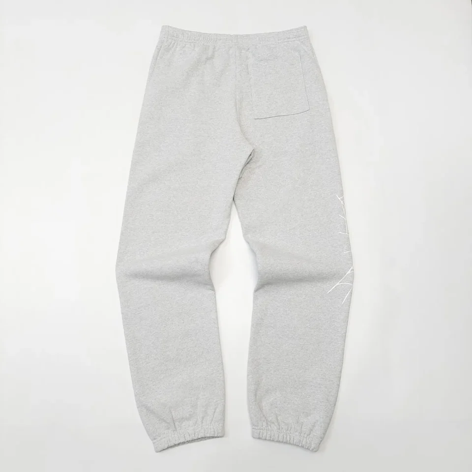 Repsgoat sweatpants light gray fleece fabric elastic waistband and cuffs with back patch pocket