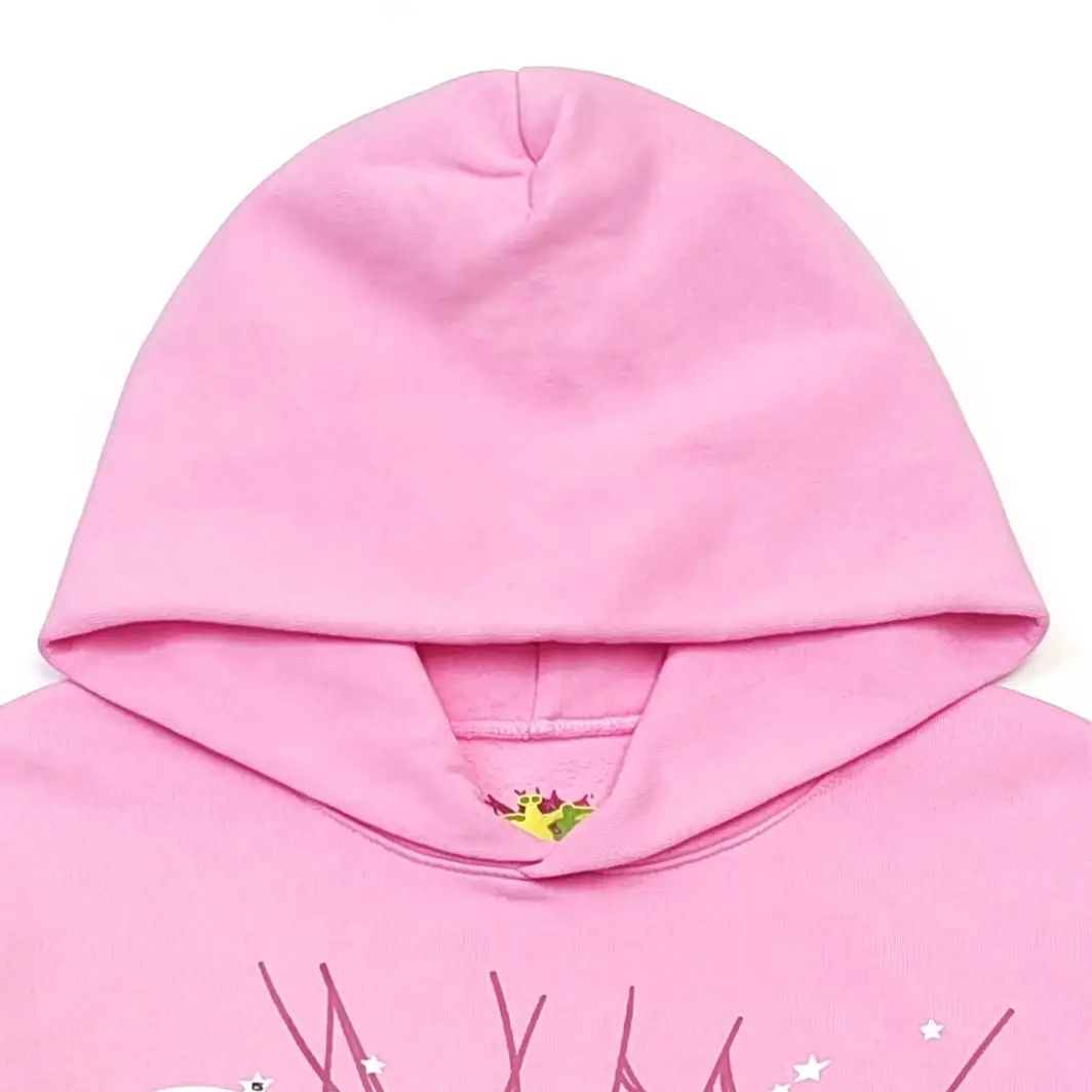 Repsgoat pink hoodie cotton pullover with graphic design and attached hood