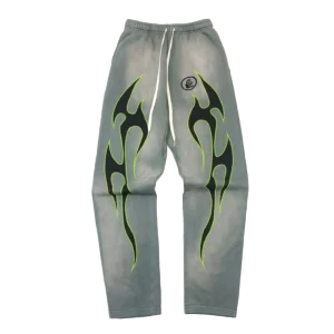 HELLSTAR Grey Green Flame Pants 05