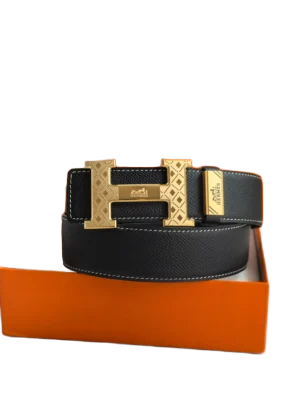 Hermes H Buckle Men Double-Sided Leather Belt 3.8cm