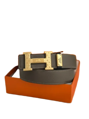Hermes H Buckle Men Double-Sided Leather Belt 3.8cm