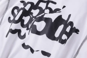 Repsgoat graphic t-shirt white cotton black abstract print casual wear