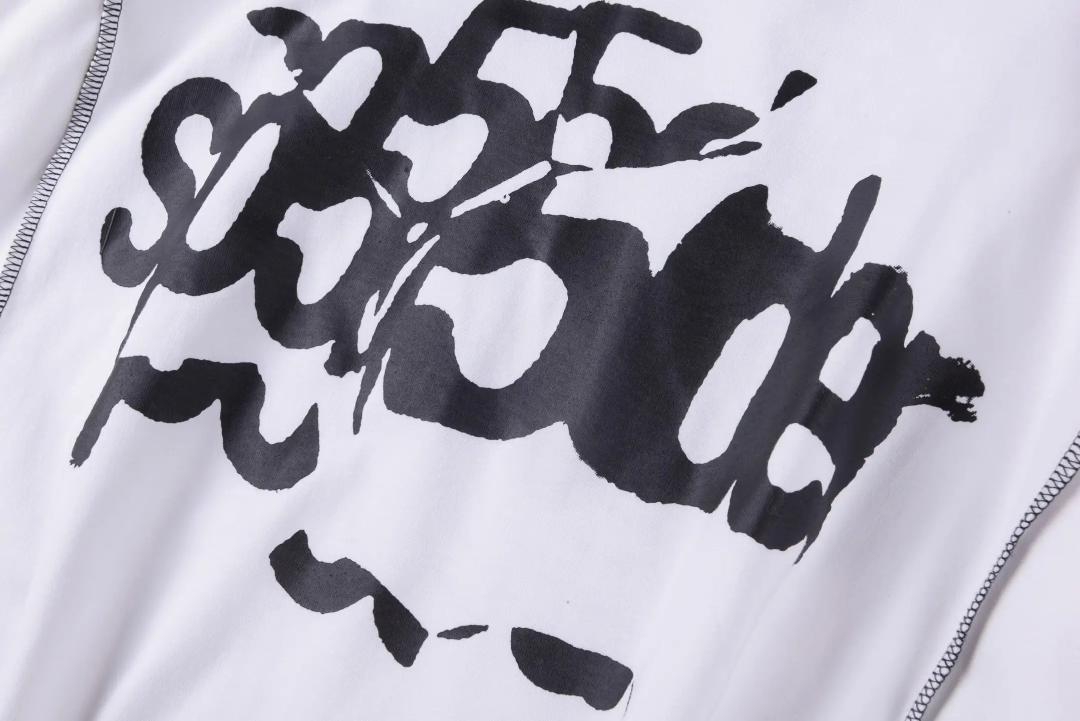 Repsgoat graphic t-shirt white cotton black abstract print casual wear